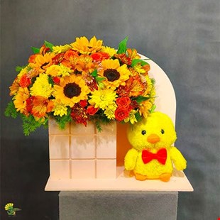 باکس گل و عروسک کد 2