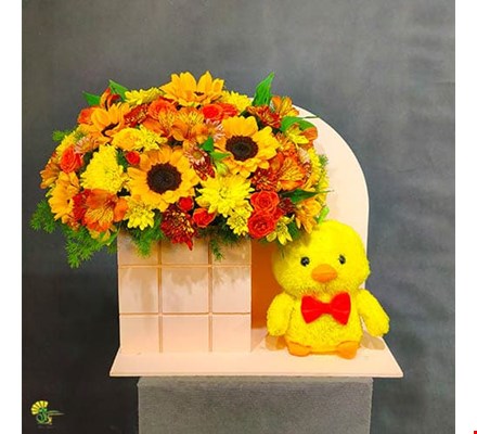 باکس گل و عروسک کد 2