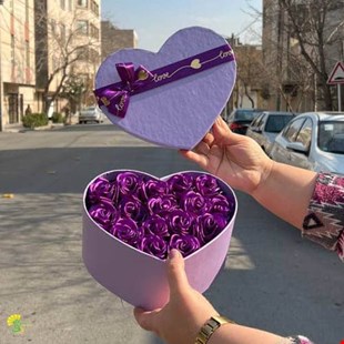 باکس گل روبانی بنفش
