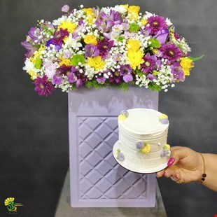 باکس گل و کیک تولد - خرید گل مشهد