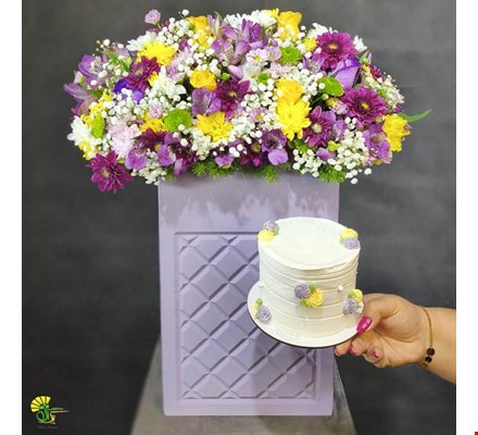 باکس گل و کیک تولد - خرید گل مشهد