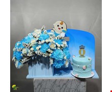 باکس گل و کیک نوزاد - هدیه خاص تولد