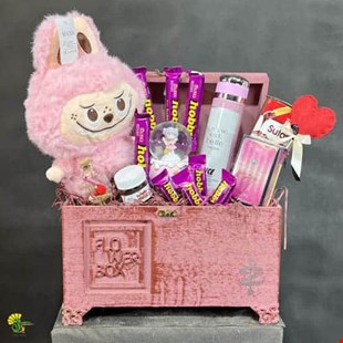 باکس هدیه لبوبو صورتی 