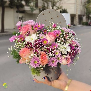 باکس گل هدیه رز و داوودی - خرید گل مشهد
