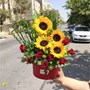 باکس گل آفتابگردان و رز 