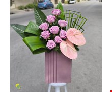 باکس گل خواستگاری رز و آنتوریوم