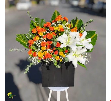 باکس گل تبریک رز و لیلیوم