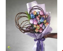 دسته گل رز هفت رنگ