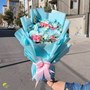 دسته گل لوکس آبی و صورتی