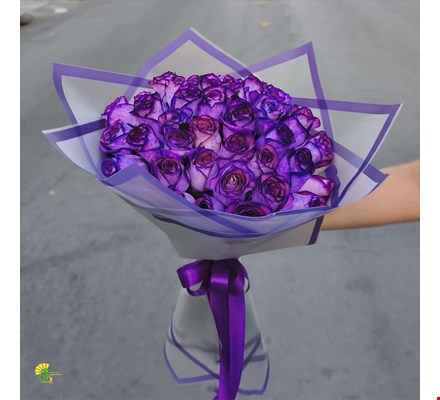 دسته گل رز بنفش - خرید گل مشهد