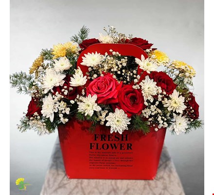 باکس گل هدیه مدل fresh-flower کد f-19