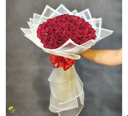 دسته گل رز هلندی قرمز - خرید گل مشهد