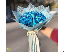 دسته گل رز آبی